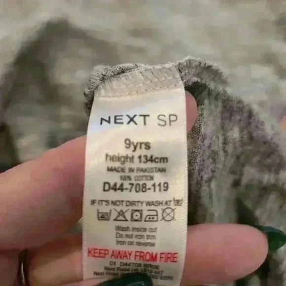 Next kids boys shirt grey with black trim and stag head age 9 - Picture 7 of 7